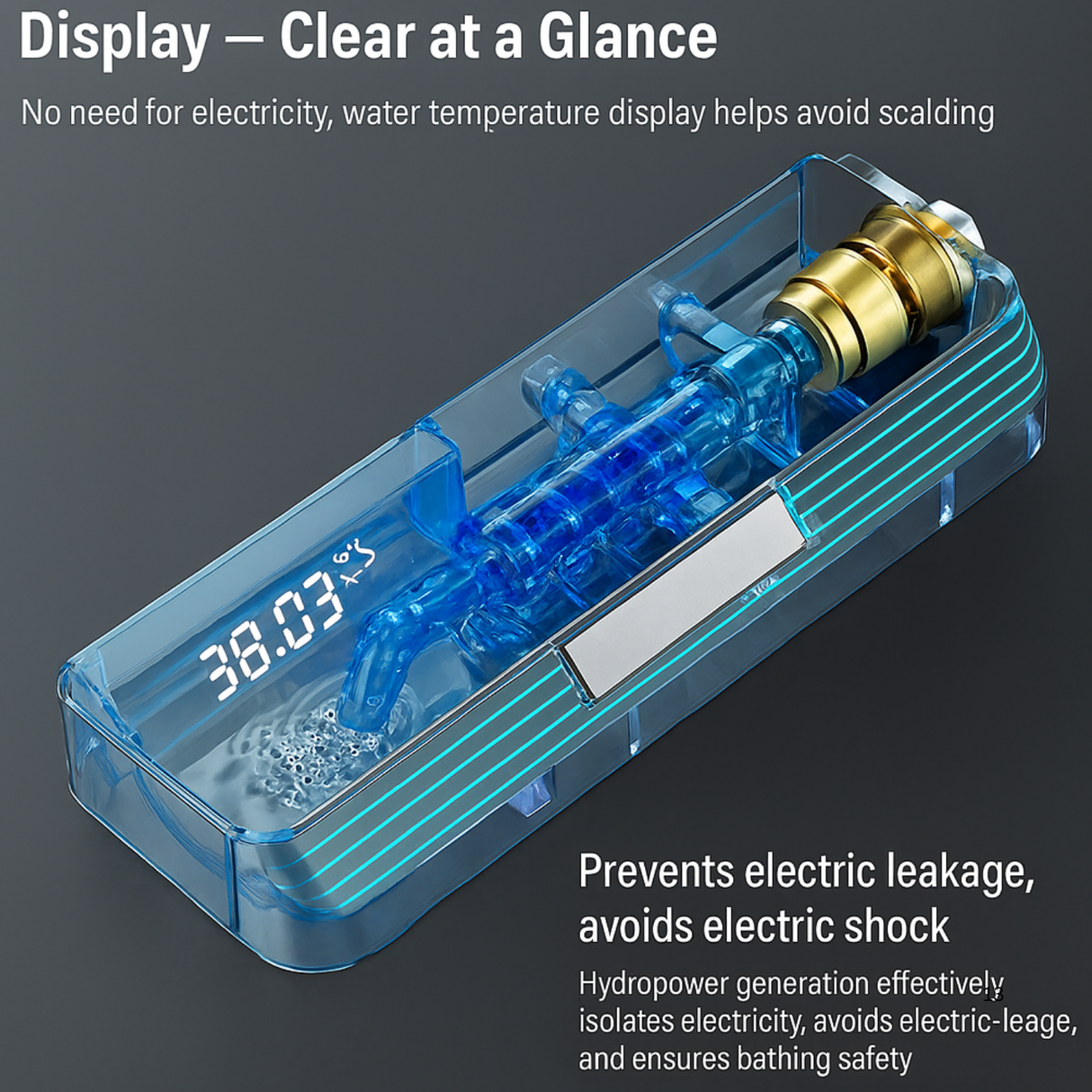 ZAP Zap X9 Shower Panel System | LED Temperature Display | Top Shower, Hand Shower, Body Jets & Bucket Filler | Multi-Function Wall-Mount Shower Unit | Gunmetal PVD Finish