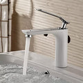 Lavish Series Sleek Designer Hot & Cold Basin Mixer Basin Faucet Tap with White Body & Chrome Handle