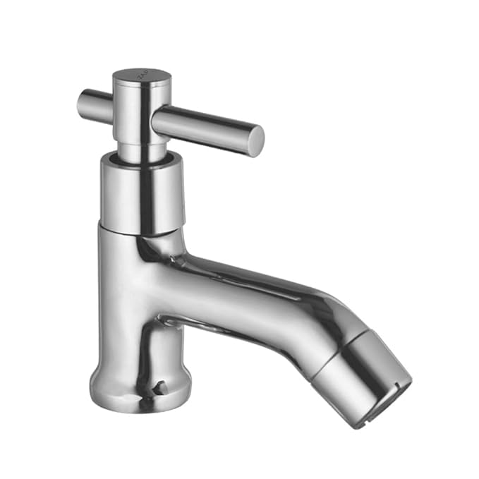 ZAP Mini Terrim Pillar Cock | Brass Body with Chrome Finish | Hot or Cold Water Quarter Turn Faucet for Bathroom Washbasin, Sink, Kitchen Tap | Deck Mount Installation