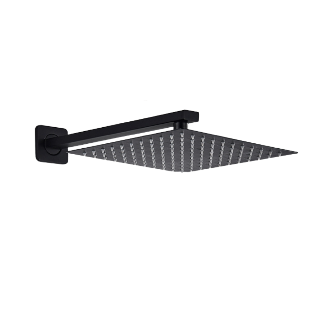 OHSQ89 360 Degree Rotation Gold Square Wall Mounted Overhead Shower Stainless Steel | Anti-Microbial Silicon Nozzle | Ultra Thin & Lightweight Only Overhead Shower- 6X6 Inch