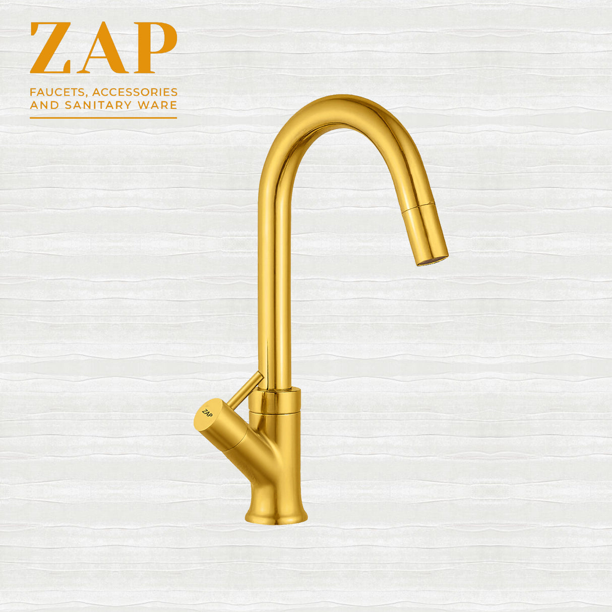 Elixir Swan Neck Tap • Gold • Deck-Mounted Tap • Brass