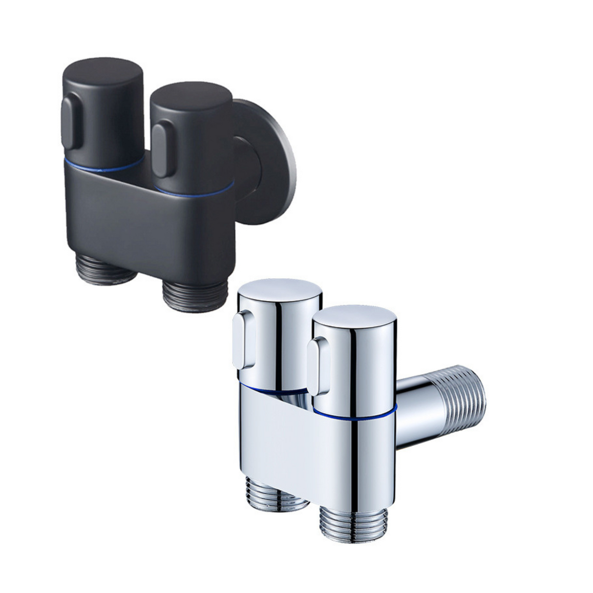 ZAP Brass 2-in-1 Angle Valve | 2 Way Angle Cock with Wall Flange with Chrome Finish For Bathroom, Toilet, Wash Basin