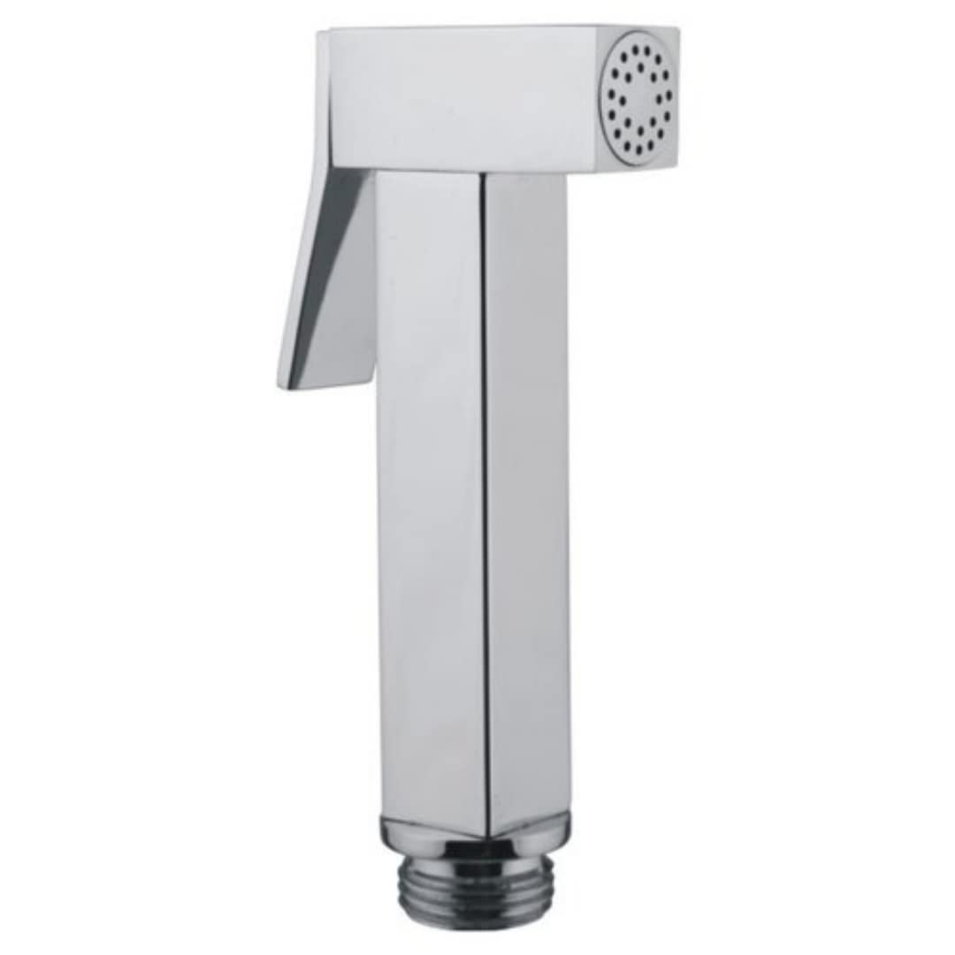 ZAP Cube Series Brass Health Faucet/Spray Gun – Set of 2 | Chrome Finish | Adjustable Water Pressure | G1/2" Thread | Anti-Clog Nozzle | For Bathroom & Toilet Use