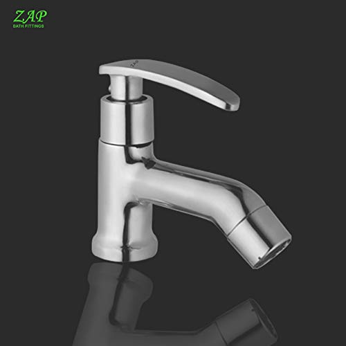 ZAP Arrow Brass Pillar Cock | Chrome Finish Durable Brass Body | Deck Mounted Tap for Basin & Sink | Hot or Cold Water Tap