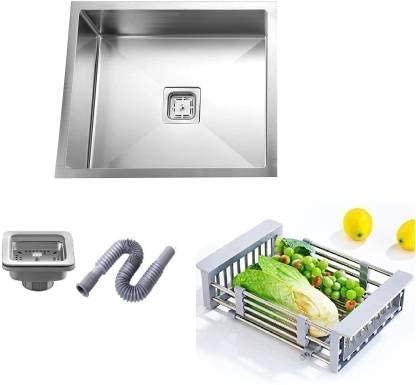 ZAP 304 Grade Stainless Steel Satin/Matte Finish Single Bowl Kitchen Sink 22x18x10 Inches | Square Coupling | Durable & Rust-Resistant