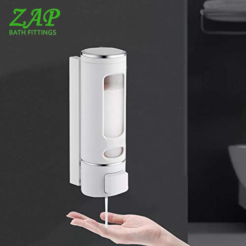ZAP Combo Pack of 2 Soap Dispenser | Wall Mount Transparent Liquid Soap Dispenser & Bottle for Kitchen Bathroom (Pack of 2)