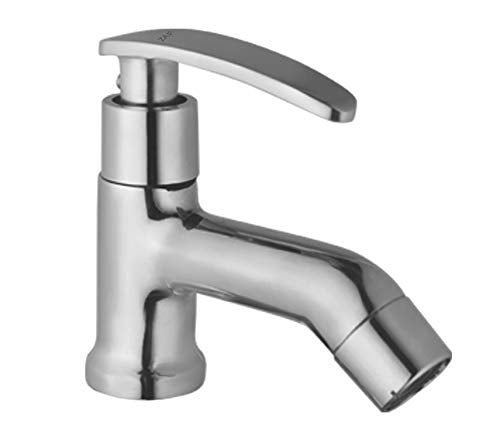 ZAP Arrow Brass Pillar Cock | Chrome Finish Durable Brass Body | Deck Mounted Tap for Basin & Sink | Hot or Cold Water Tap