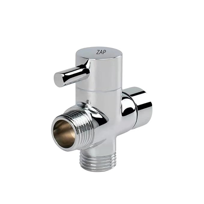 ZAP 3232 3-in-1 Solid Brass Angle Valve | 3-Way Shower Diverter with Valve | Bathroom Fitting for Tap, Hand Shower & Jet Spray | Chrome Finish | Rust Resistant & Durable