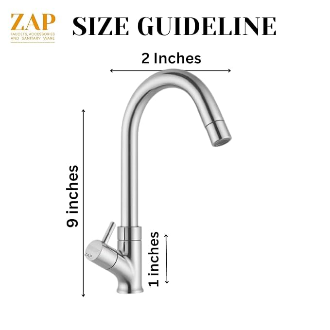 Pluto Brass Sleek Chrome Swan Neck Sink Tap