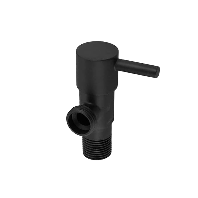 ZAP 3435 Turbo Stainless Steel Angle Valve Stop Cock Set – Wall-Mount, Black Finish