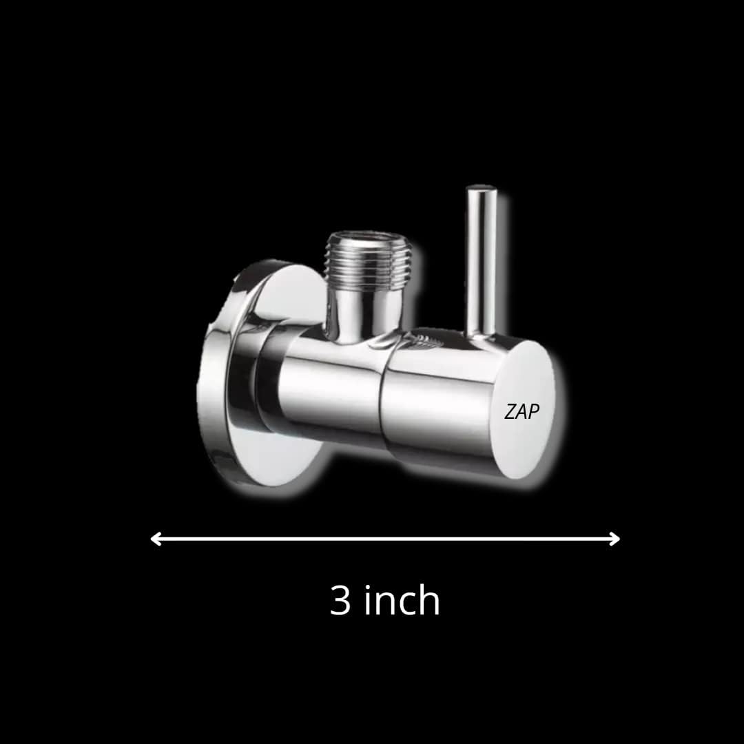 ZAP Turbo Project Series 2-Way Angle Valve – Heavy-Duty Brass Quarter Turn Valve with Chrome Finish & Wall Flange | Dual Outlet Tap for Bathroom, Kitchen, Geyser, Jet Spray | 15mm BSP | Made in India