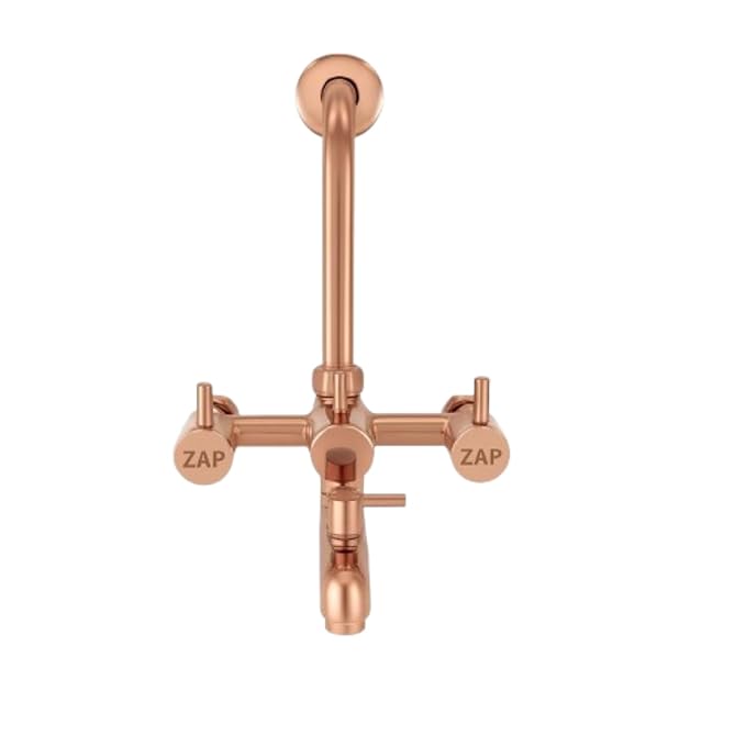 Elixir 3 in 1 Rose Gold Bathroom Wall Mixer
