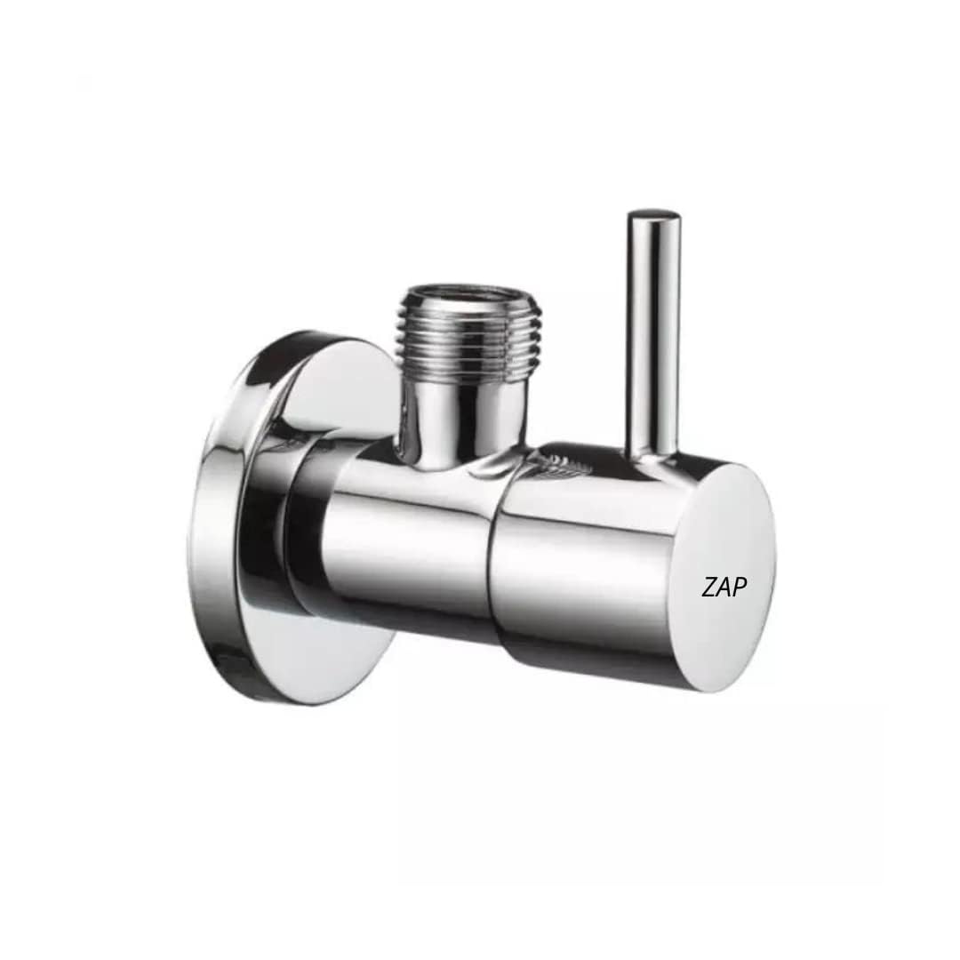 ZAP Turbo Project Series 2-Way Angle Valve – Heavy-Duty Brass Quarter Turn Valve with Chrome Finish & Wall Flange | Dual Outlet Tap for Bathroom, Kitchen, Geyser, Jet Spray | 15mm BSP | Made in India