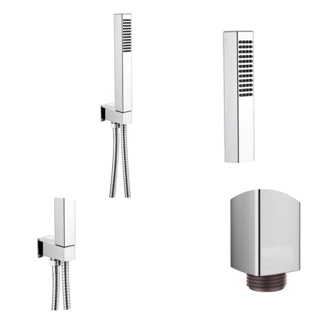 ZAP | HS-005 Cube Series | High-Pressure Handheld Shower Head | Chrome Finish | ABS Construction | 1 Pack (No Hose or Bracket)