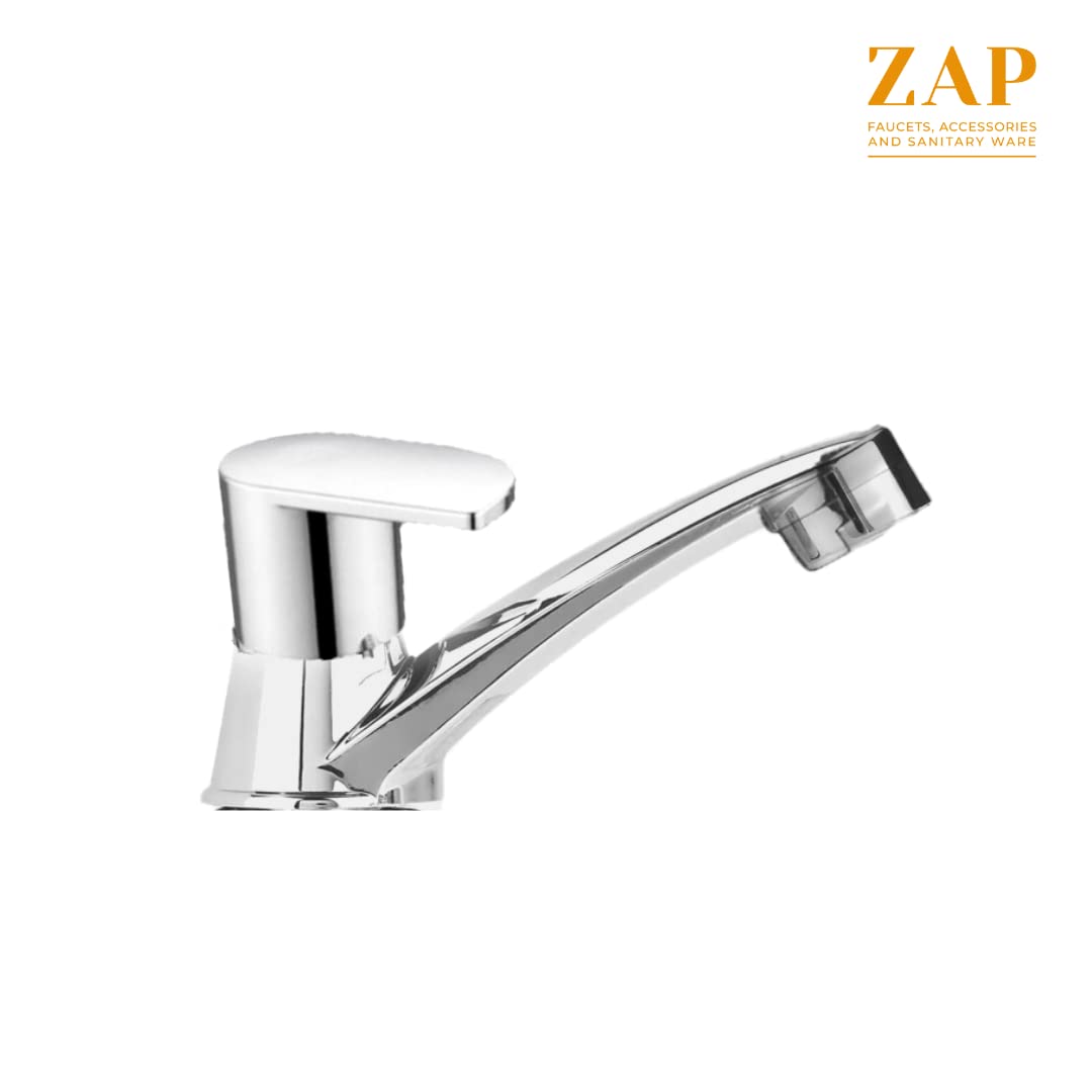 ZAP Opel Series Pillar Faucet – Stainless Steel Finish Basin Tap with Foam Flow | Rust-Free, High Tensile Strength Faucet for Bathroom, Kitchen, & Home Wash Basins