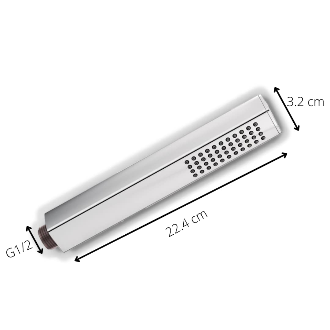 ZAP | HS-005 Cube Series | High-Pressure Handheld Shower Head | Chrome Finish | ABS Construction | 1 Pack (No Hose or Bracket)