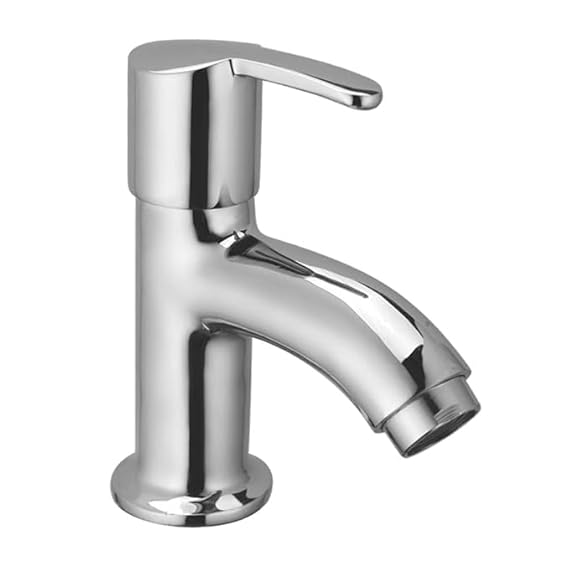 Zap Ocean Pillar Cock Tap | Full Brass Body with Chrome Finish | Hot or Cold Water Bathroom Wash Basin and Kitchen Sink Faucet | Deck Mount Installation