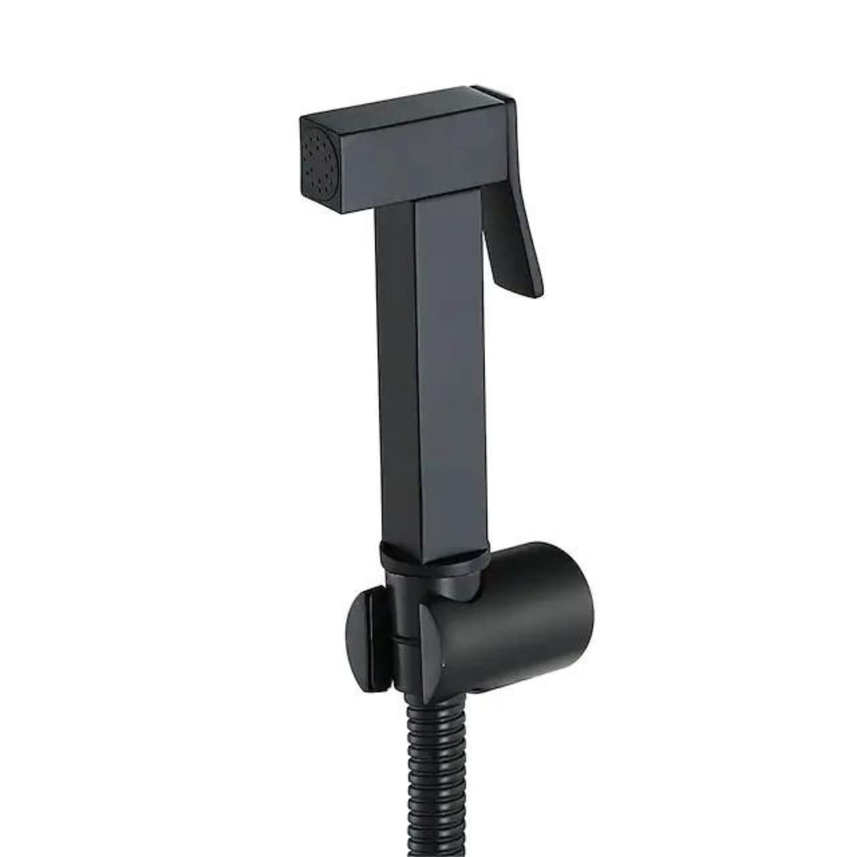 Zap Cube Series Gold Plated Brass Health Faucet with Health Faucet Stand and Hose Pipe/Jet Spray for Toilets/Hand Spray Set/Health Faucet Bidet Set (Black Plated)