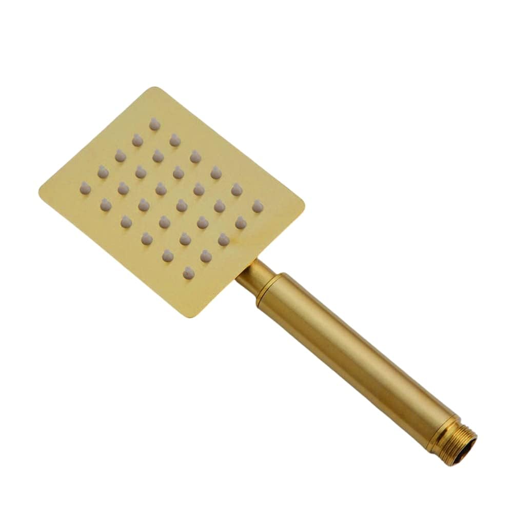 ZAP Ultra ZX2212 Square Design High Pressure Handheld Shower | Golden Stainless Steel | Chrome Finish | Rust-Resistant | Modern Square Hand Shower | Single Flow