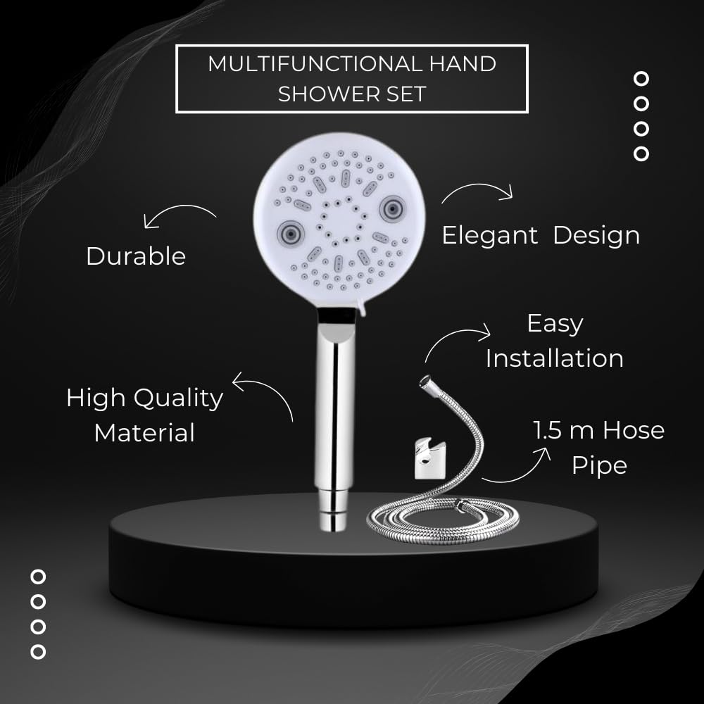 ZAP Ultra SH 1387 Overhead and Hand Shower Combo – Chrome Finish Dual Shower Head System | Multi Spray Modes | Spa-Style Rain Shower | Easy Installation | Bathroom Shower Set