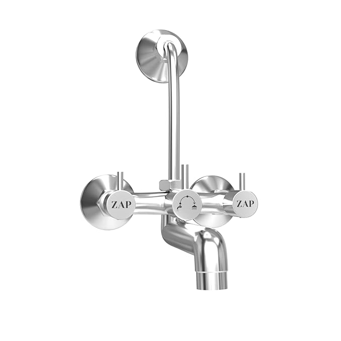 Elixir 2-in-1 Full Brass Wall Mixer Tap with Overhead Shower