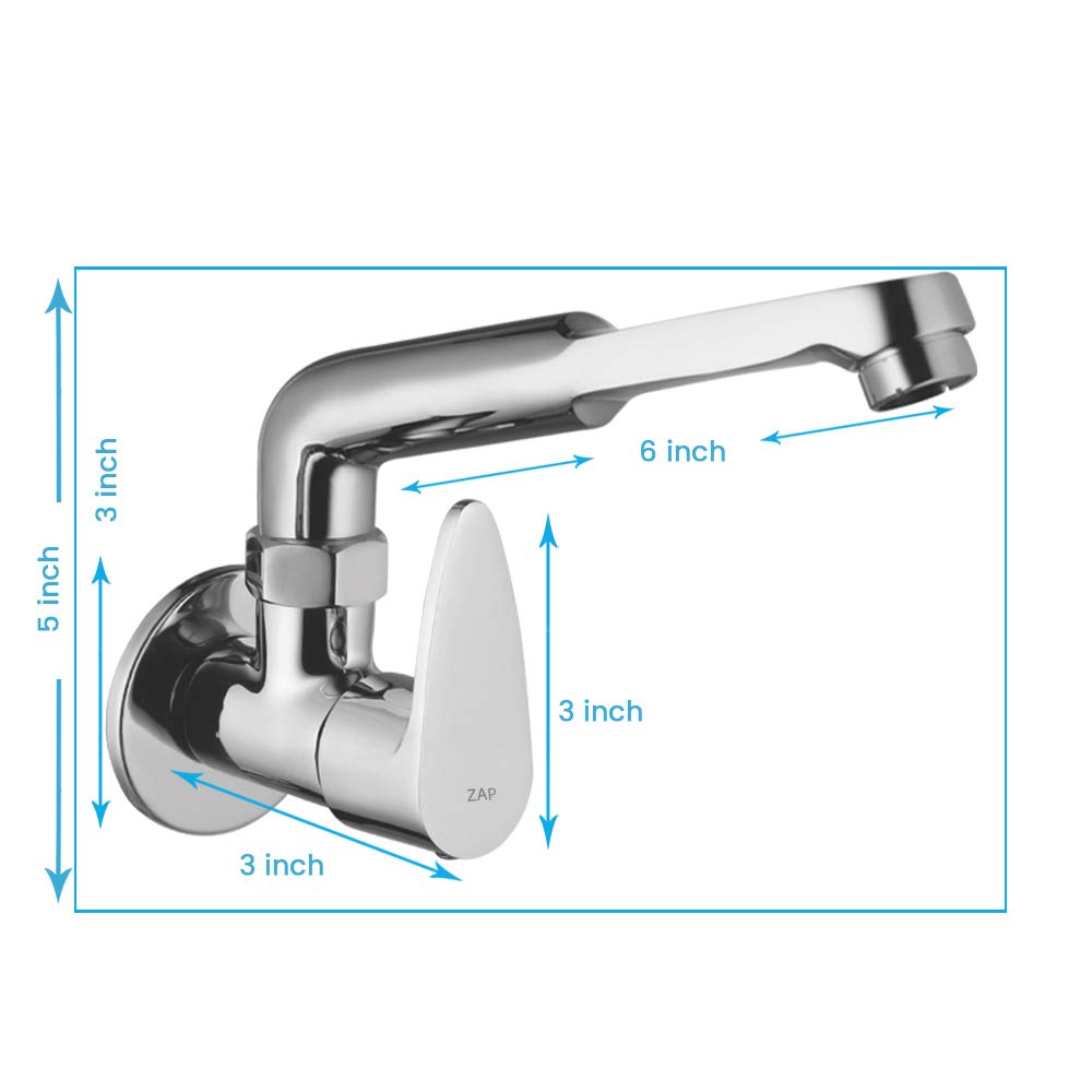 Brezza 100% High Grade Brass Sink Cock Chrome Finish  with 360 Spout (17x3 Inch)