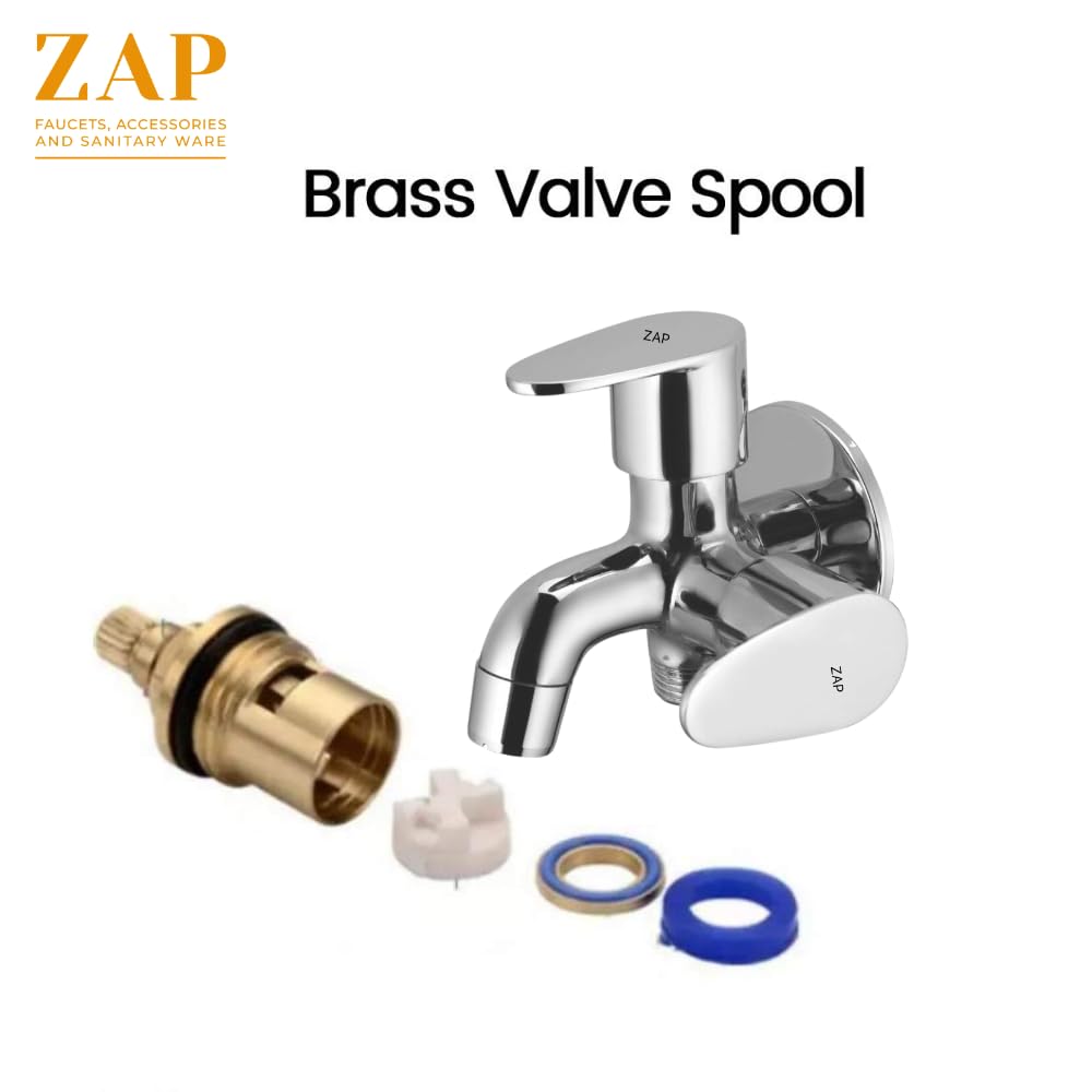 ZAP Prime 2-in-1 Brass Bib Cock Tap | Wall Mounted Chrome Finish Sink Tap with 360° Swivel Spout | Washing Machine & Kitchen/Bathroom Use | Water-Saving Aerator | 15mm BSP | Made in India