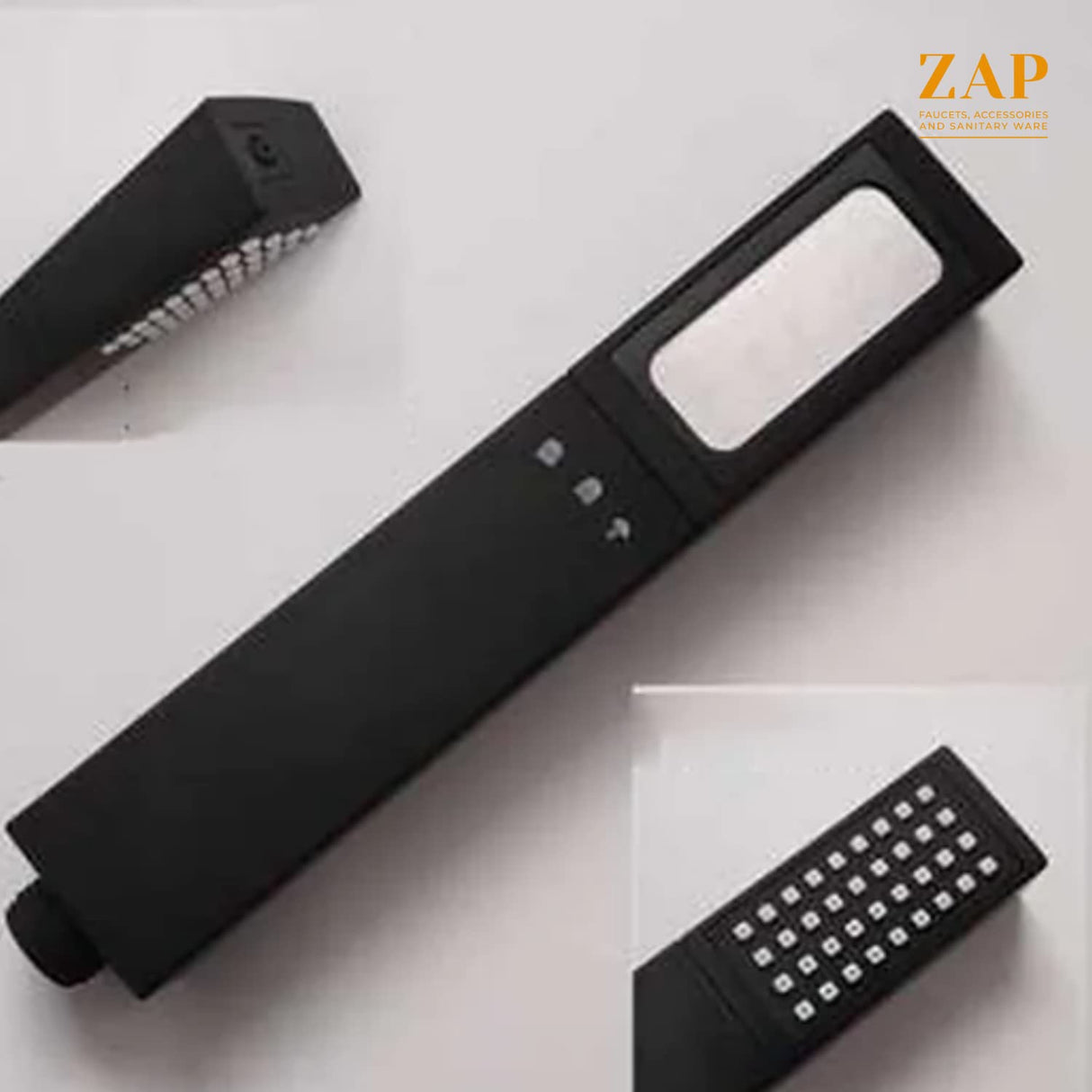 ZAP Black | ABS Hand Shower | Stainless Steel Tube & Holder | 3 Spray Modes | Durable Build | Easy to Use | Great Grip | Corrosion Resistant | Bathroom Shower