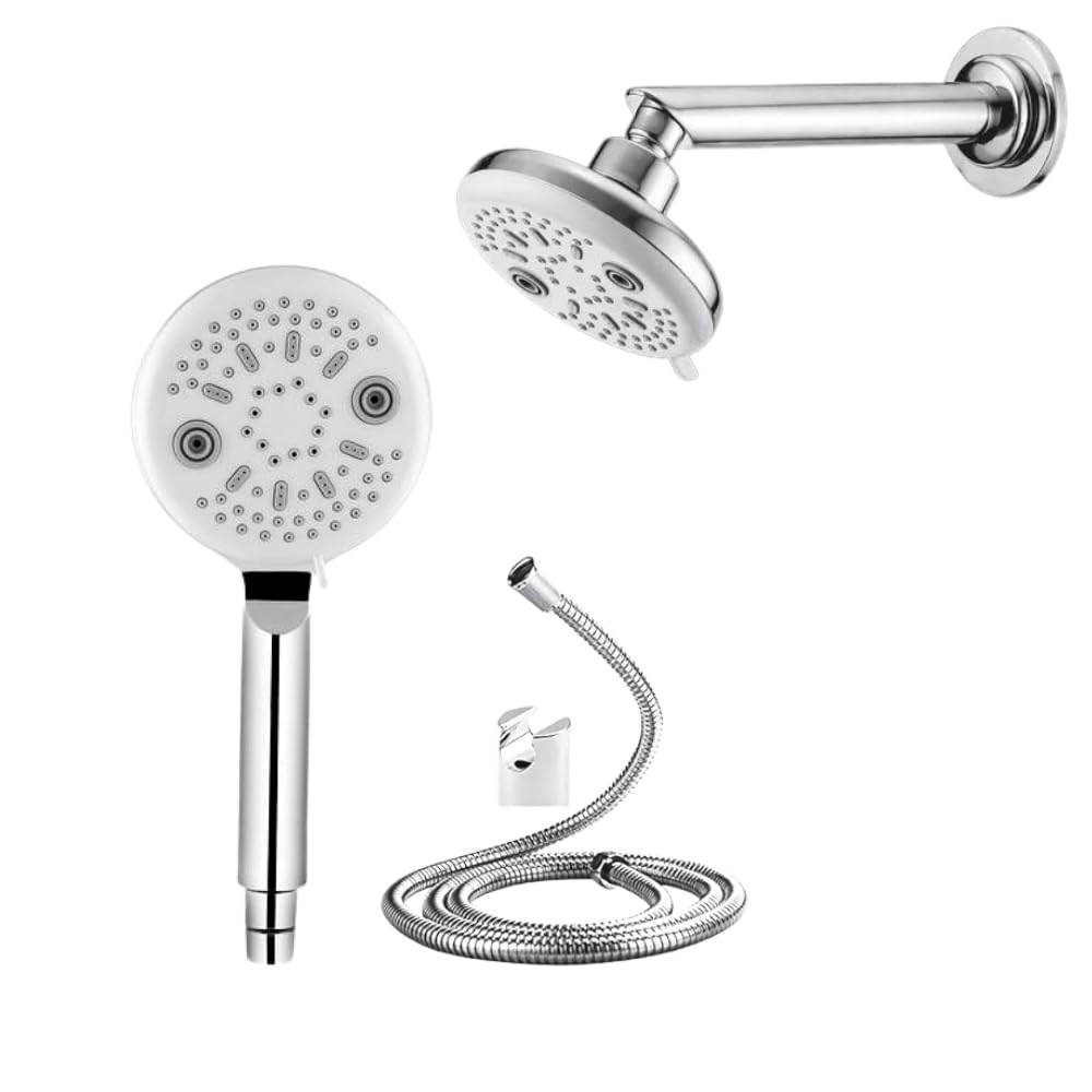 ZAP Ultra SH 1387 Overhead and Hand Shower Combo – Chrome Finish Dual Shower Head System | Multi Spray Modes | Spa-Style Rain Shower | Easy Installation | Bathroom Shower Set