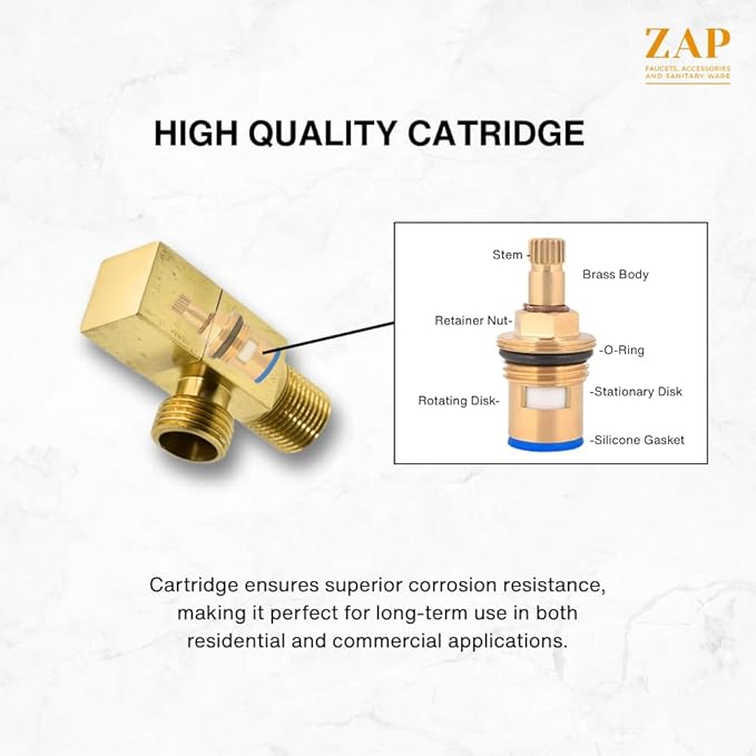 Square Brass Angle Valve with Square Wall Flange – Gold Finish