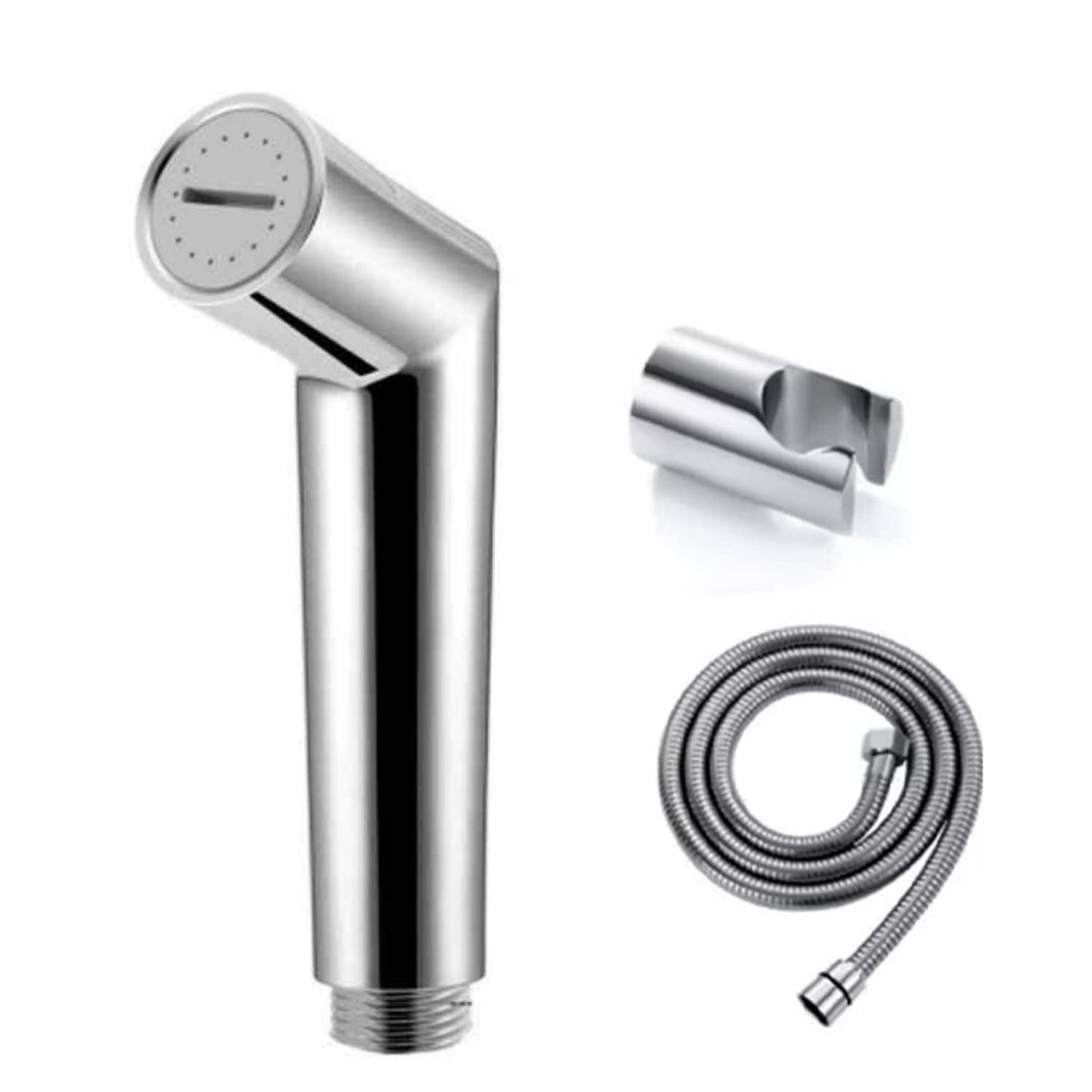 Zap Cube Series Gold Plated Brass Health Faucet with Health Faucet Stand and Hose Pipe/Jet Spray for Toilets/Hand Spray Set/Health Faucet Bidet Set (Slide ABS)