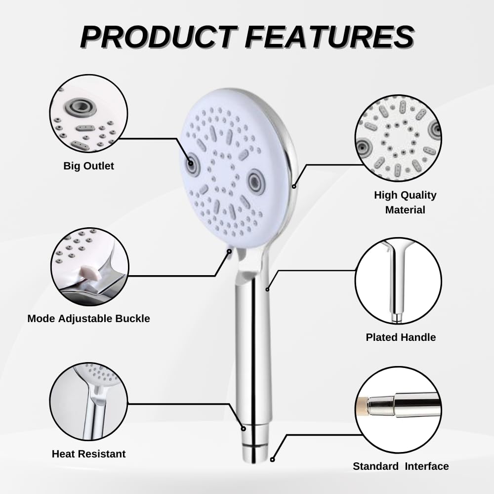 ZAP Ultra SH 1387 Overhead and Hand Shower Combo – Chrome Finish Dual Shower Head System | Multi Spray Modes | Spa-Style Rain Shower | Easy Installation | Bathroom Shower Set