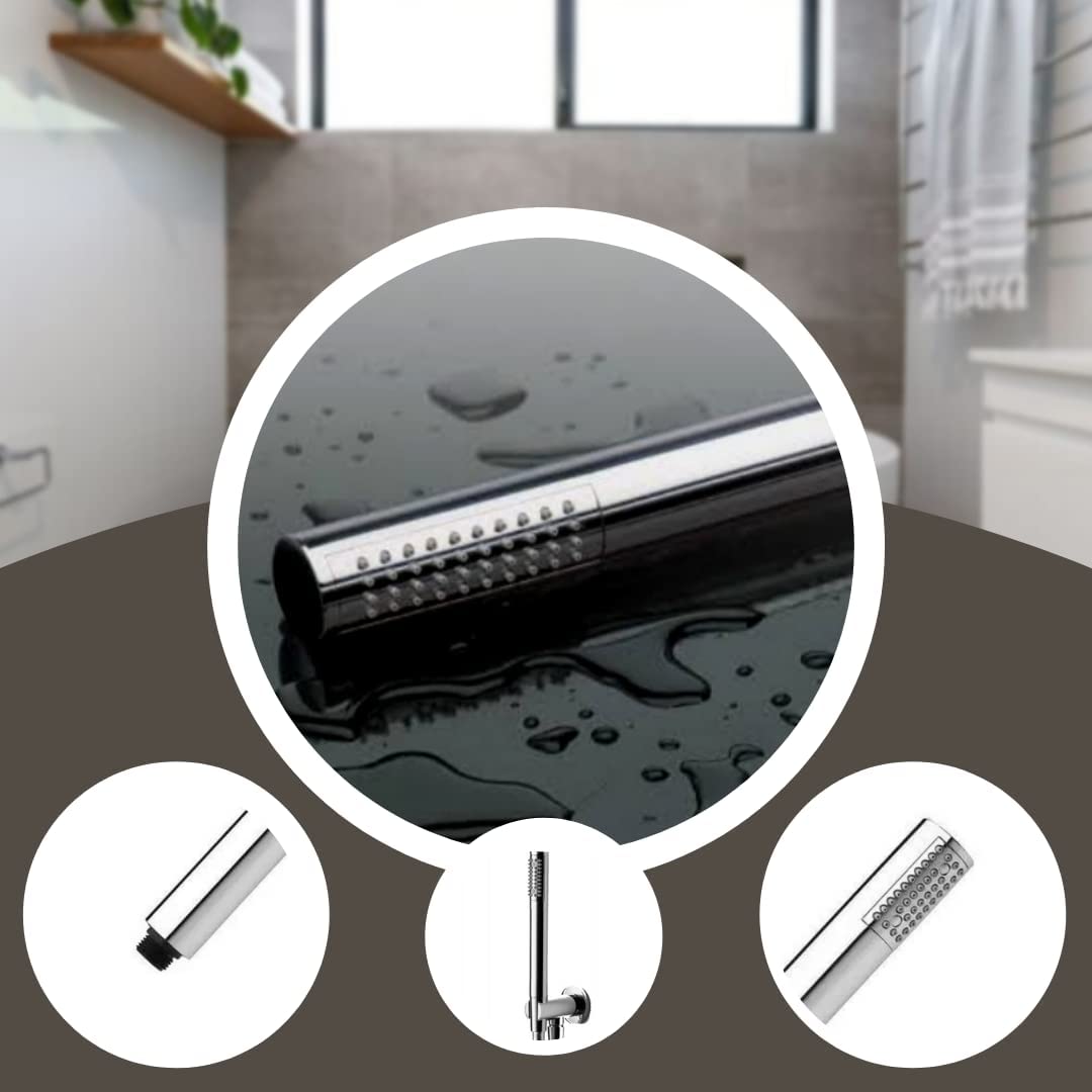 ZAP HS-003 Cube Series High-Pressure Handheld Shower Head – Chrome Finish | Water-Saving ABS Shower Head | Easy-Clean Nozzles | Without Hose & Bracket | Set of 1