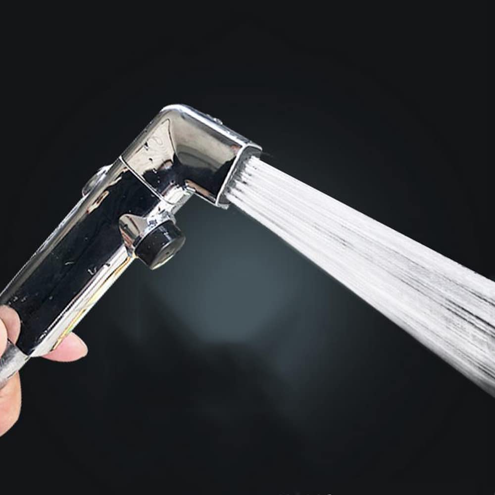 Trigger Sprayer ABS Health Faucet Handheld Spray Chrome Finish Bidet with Button (Faucet Gun Only)