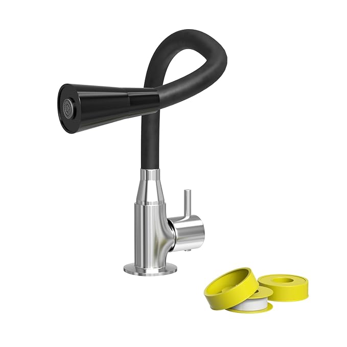 Black Silicone Dual Flow Swan Neck Tap