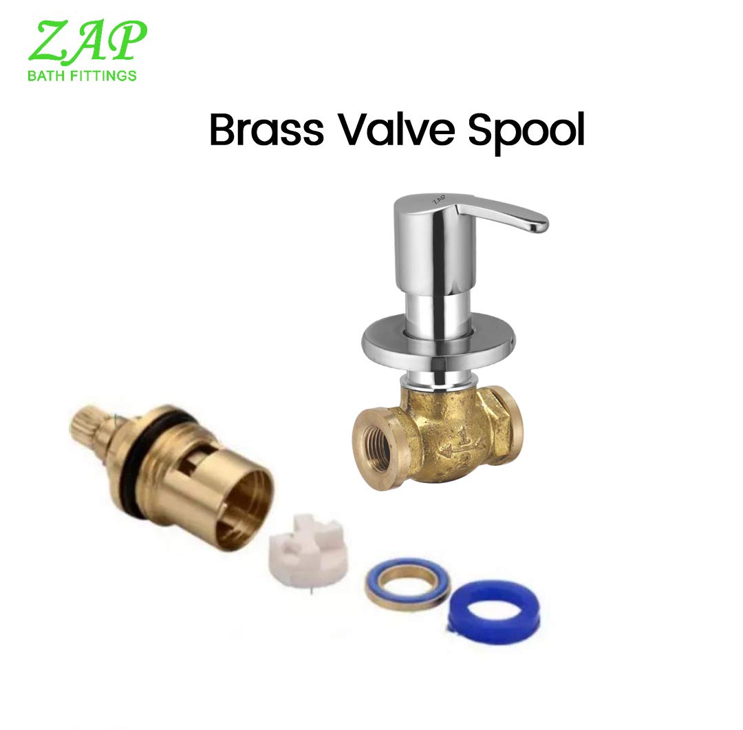 ZAP Brass Concealed Stop Cock 3/4 Inch | Chrome-Plated Quarter Turn Brass Valve with Adjustable Wall Flange | Heavy-Duty Concealed Tap for Bathroom, Basin & Geyser Fittings | Made in India