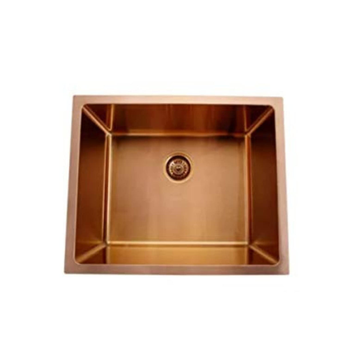 ZAP Millennium Series 24x24 Rose Gold Stainless Steel Single Bowl Kitchen Sink | Deep, Square Design with Soundproofing | Includes All-in-One Waste Kit | Modern Rose Gold Finish