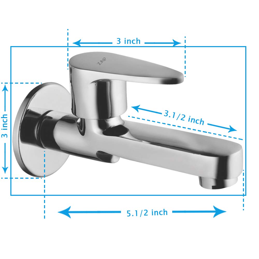 ZAP Brezza Series Brass Bathroom Tap Combo | 3-in-1 Wall Mixer, 6 Angle Cocks, 2 Long Body Taps, 1 Pillar Cock | 100% Brass | Chrome Finish | Complete Bathroom Fittings Set | Made in India