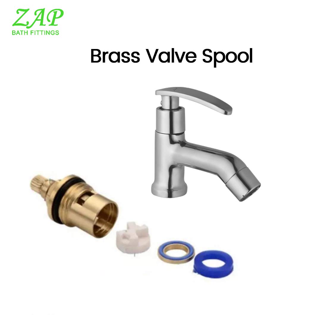 ZAP Arrow Brass Pillar Cock | Chrome Finish Durable Brass Body | Deck Mounted Tap for Basin & Sink | Hot or Cold Water Tap