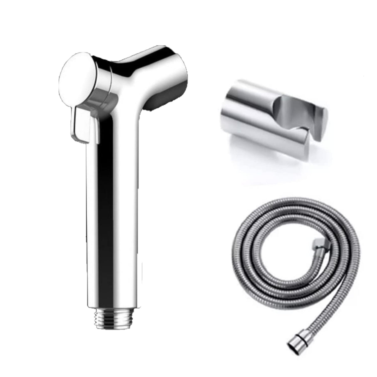 Zap Felix Series Brass Health Faucet with Health Faucet Stand and Hose Pipe/Jet Spray for Toilets/Hand Spray Set/Health Faucet Bidet Set (Felix Series)