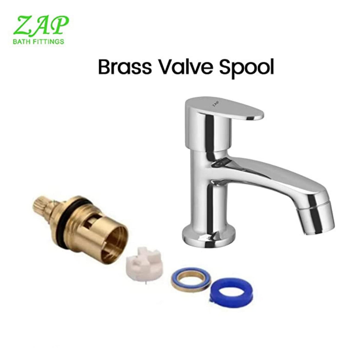 ZAP Brezza Series Bathroom Fittings Combo | 100% Brass | Includes 2-in-1 Wall Mixer, Pillar Cock, 2 Long Body Taps, 6 Angle Cocks (Washing Machine Compatible) | Chrome Finish | Made in India