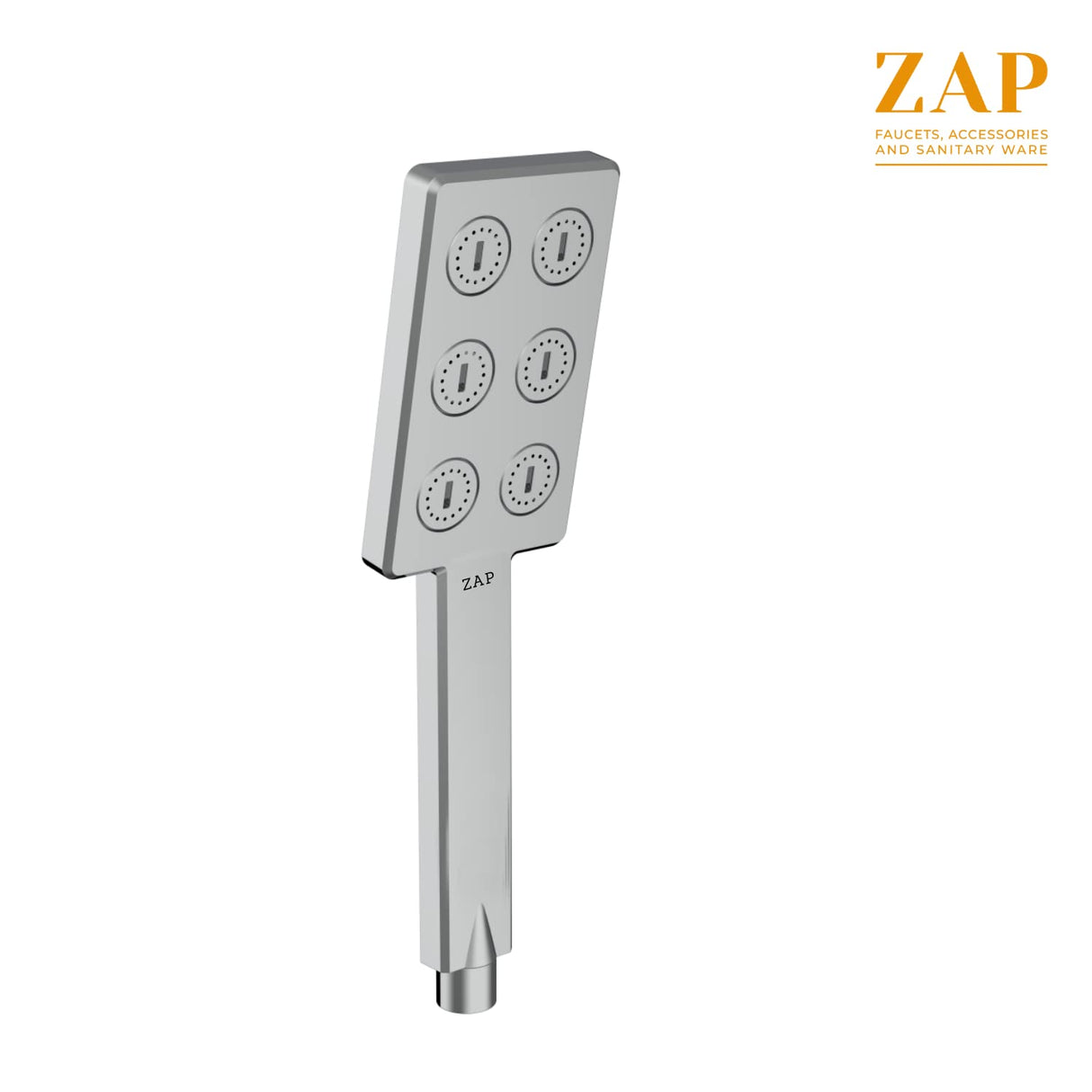 ZAP Rain Spray Hand Shower – Modern Stainless Steel Face | High Pressure | Chrome Finish