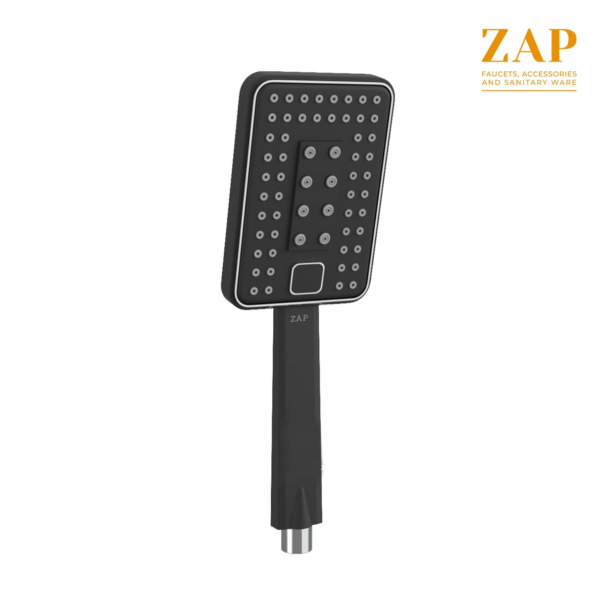 ZAP FX6543 | Hand Shower | Flexible Silicone Nozzles | Stainless Steel Finish | Lightweight | Great Grip | Precise Water Flow | Multi-Flow Spray | High Pressure