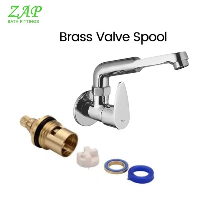 ZAP Brezza Heavy Curve Wall-Mount Kitchen Sink Tap | Chrome Finish | Brass Sink Cock for Home Use | Easy-to-Use Kitchen Faucet