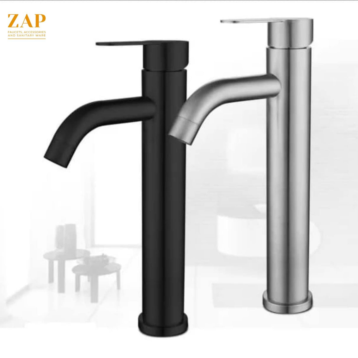 ZAP 3351 Delta Series Basin Pillar Tap/Bathroom Basin Tap/Kitchen Pillar Faucet/Single Lever Hot OR Cold Water, Basin Faucet for Basin