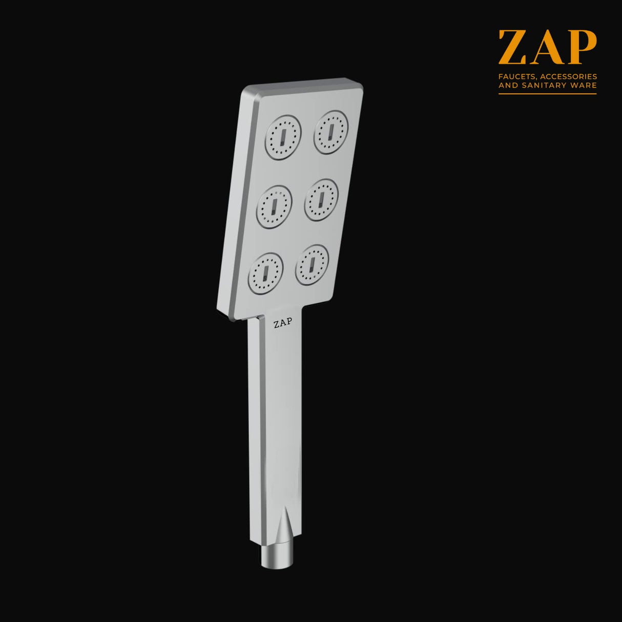 Zap ZX8765 Hand Shower with Stand and Hose Pipe, Flexible Silicone Nozzles, Stainless Steel Finish, Lightweight, Great Grip, Precise Water Flow(Ultra Modern Sleek, Single Flow, Elegant Design)