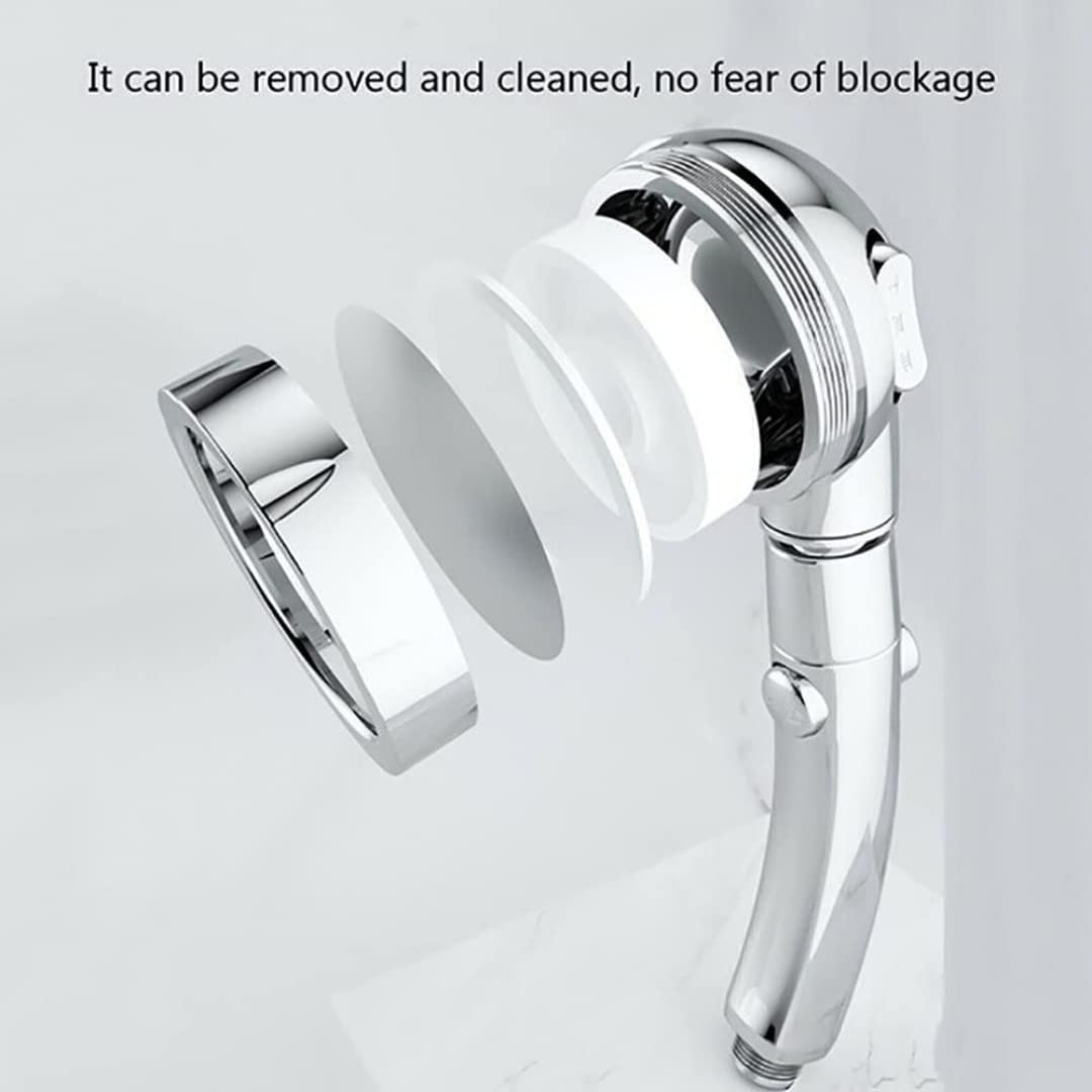 ZAP COMBO | CIRCULAR OVERHEAD SHOWER WITH ROD 304 SS POLISHED | EXOTIC SERIES HANDHELD SHOWER WITH 3 SPRAY MODES + PAUSE | HOSE PIPE & WALL HOOK | LEAK-PROOF | CHROME FINISH