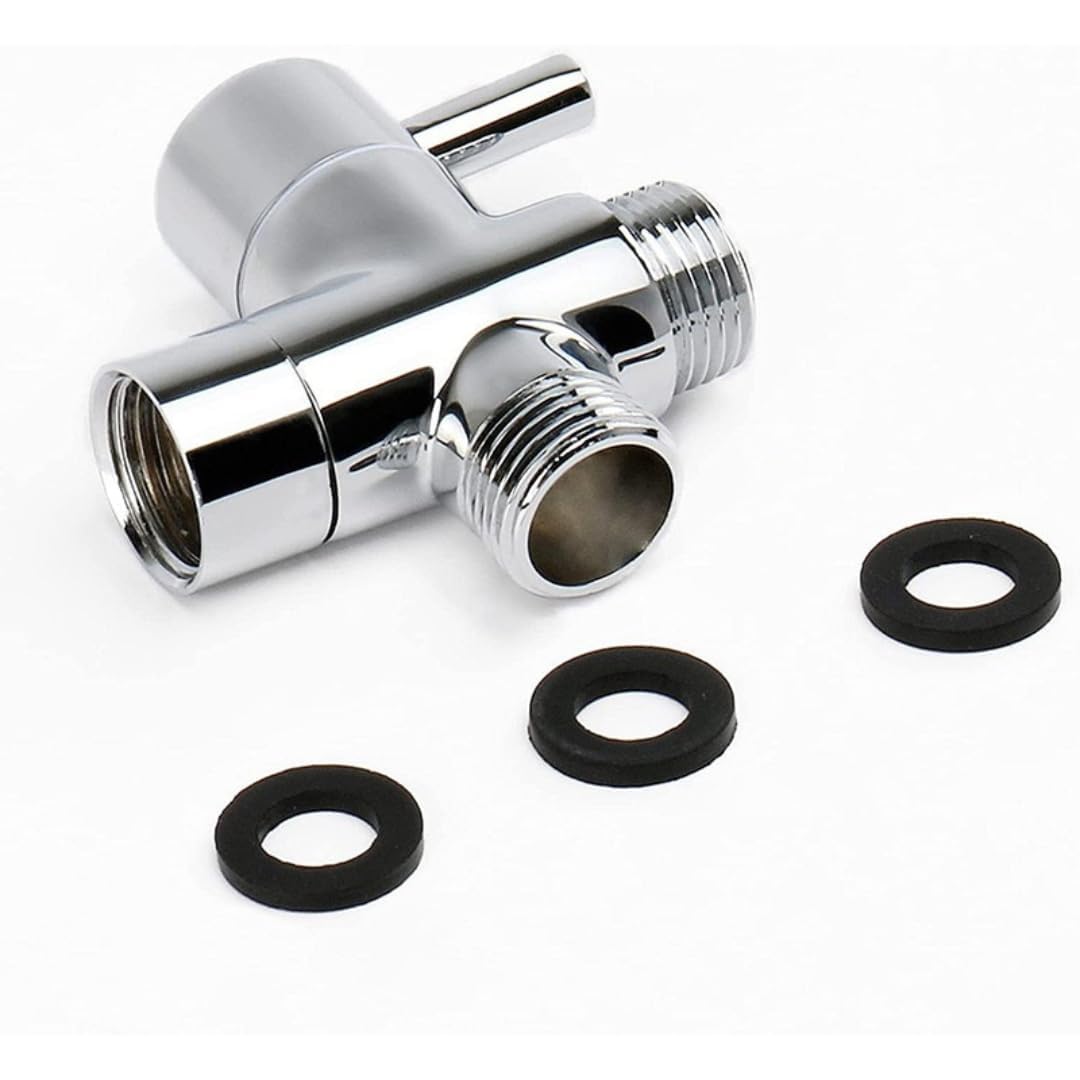 ZAP 3232 3-in-1 Solid Brass Angle Valve | 3-Way Shower Diverter with Valve | Bathroom Fitting for Tap, Hand Shower & Jet Spray | Chrome Finish | Rust Resistant & Durable