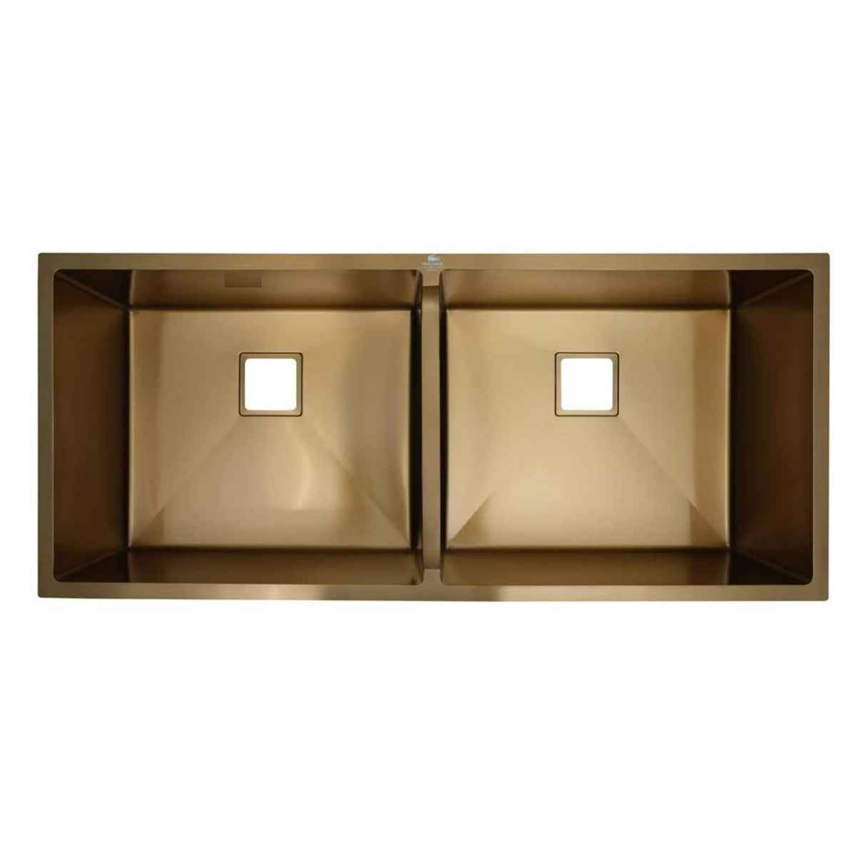 ZAP Double Bowl Stainless Steel Kitchen Sink – 45x20 cm Gold Finish | Dual Water Aerator, Fruit Basket, Drainer Basket, Waste Coupling & Pipe | Zero Radius Corners | Smooth Drainage for Modern Kitchens