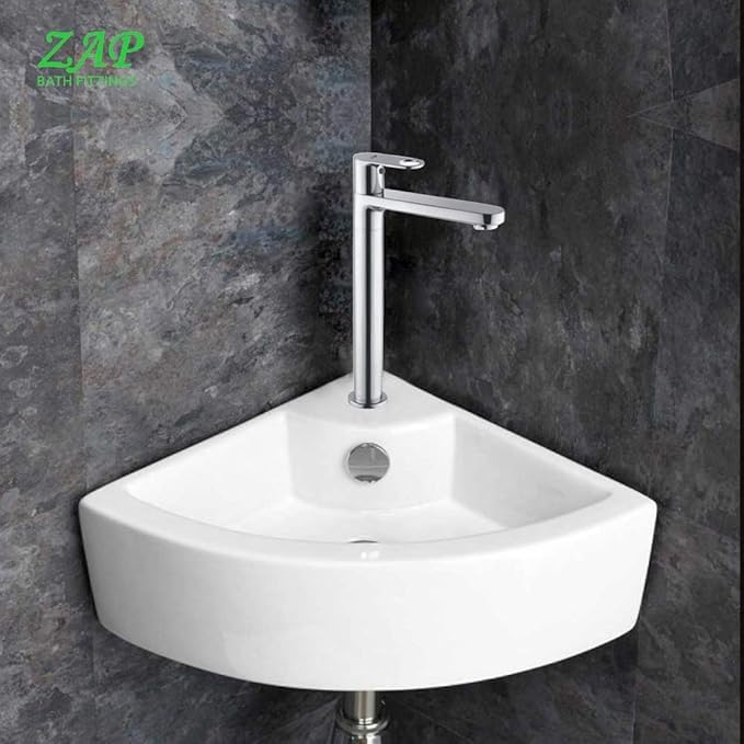 ZAP GEO 9-Inch Kitchen Sink Faucet | Stainless Steel Tall Pillar Cock Tap for Bathroom, Washbasin & Countertop | Sleek Modern Design | Rust-Resistant & Durable | Hot or Cold Water Tap